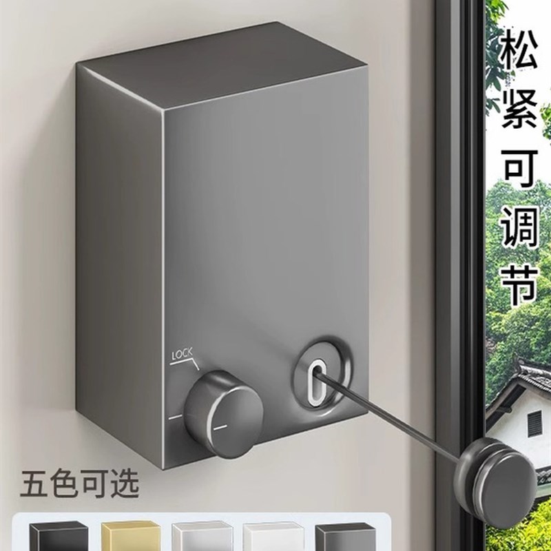 隐形晾衣绳可伸缩晾衣器室内A无打孔浴室可伸缩阳台钢丝绳架