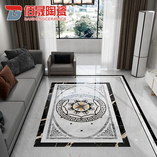 现代简约客厅拼花l地砖走廊过道造型地板砖入户玄关拼图瓷砖定制