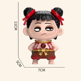 鸿运哪吒变脸表情包按压变脸挂件趣味创意Q