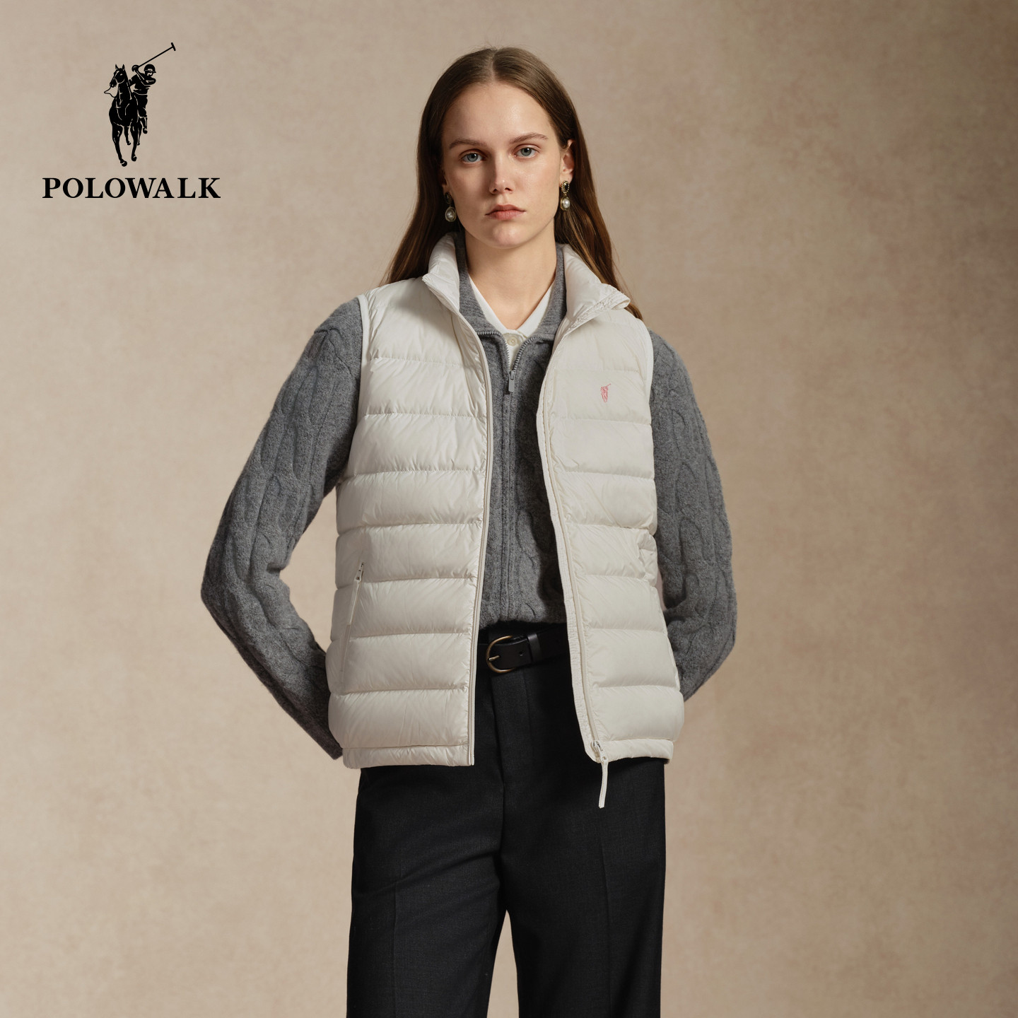 POLOWALK女装2026冬季新品女式羽绒马夹