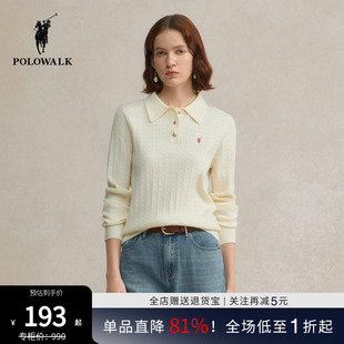 2025秋新品 长袖 POLOWALK女装 女式 女 针织衫 通勤百搭polo领针织衫