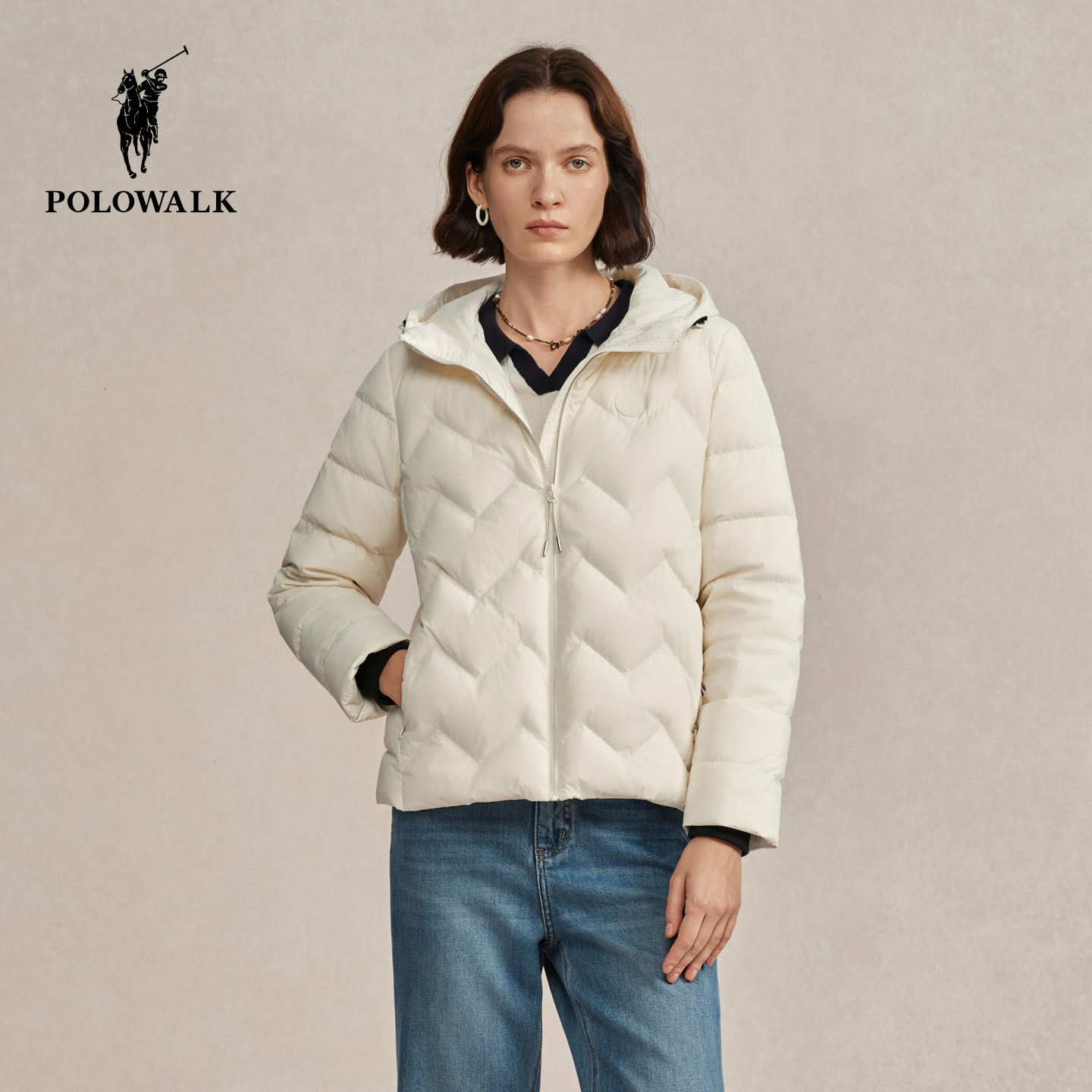 POLOWALK女90鸭绒保暖羽绒服