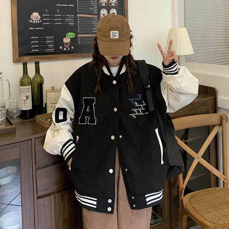 新品小熊棒球服女秋冬新款韩版加厚美式街头开衫夹克上衣学生夹棉