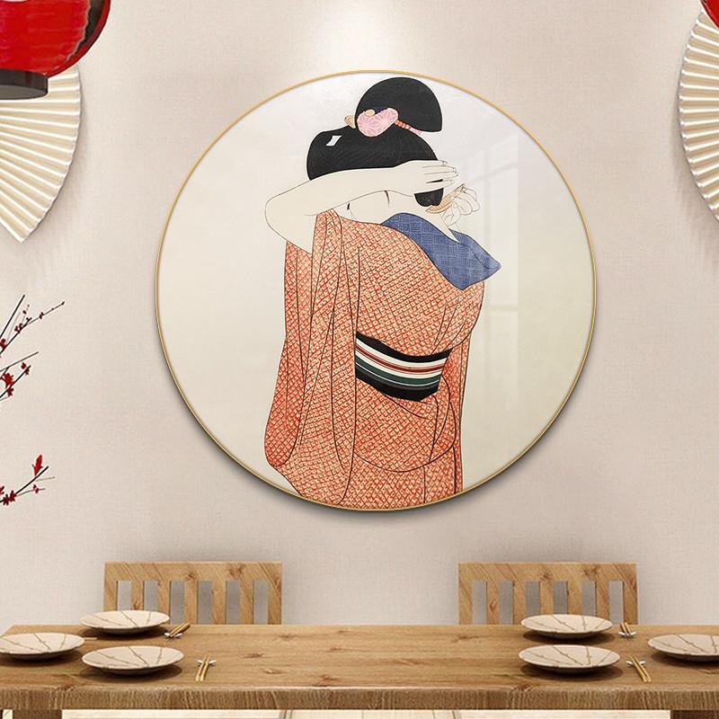 现货日式装饰画仕女图壁画和风背景墙日料店装饰画居酒屋挂画墙面图片