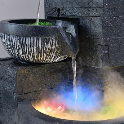 高山流水摆件循环水鱼缸落