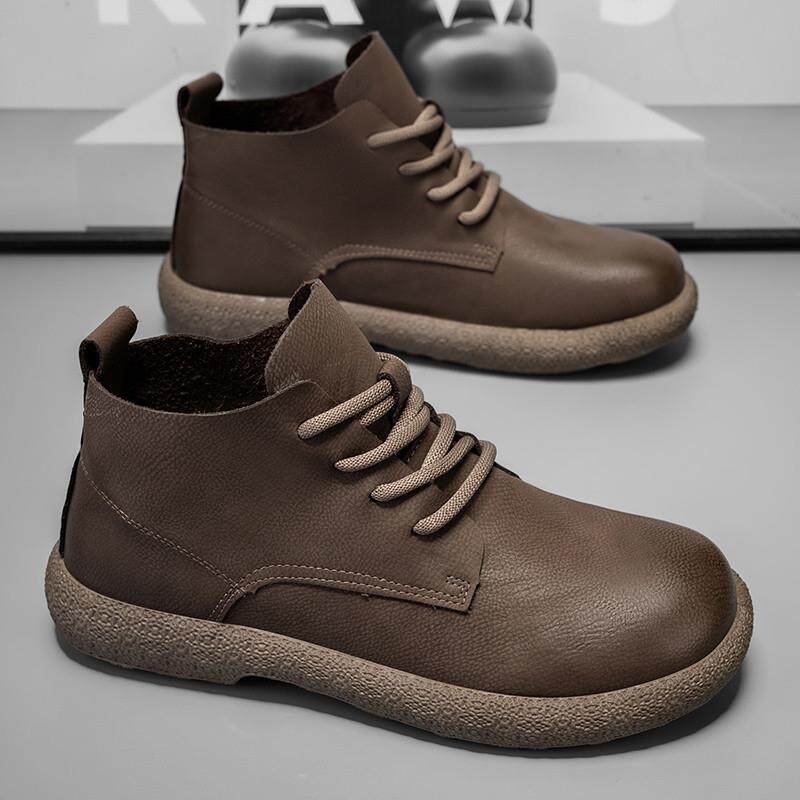 新品马丁靴男款2026秋季新款英伦风时尚皮靴男士超轻软底复古工装