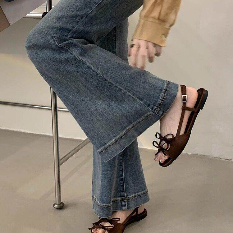 新品绝美平底凉鞋女夏外穿2026新款仙女蝴蝶结气质高级感时尚罗马