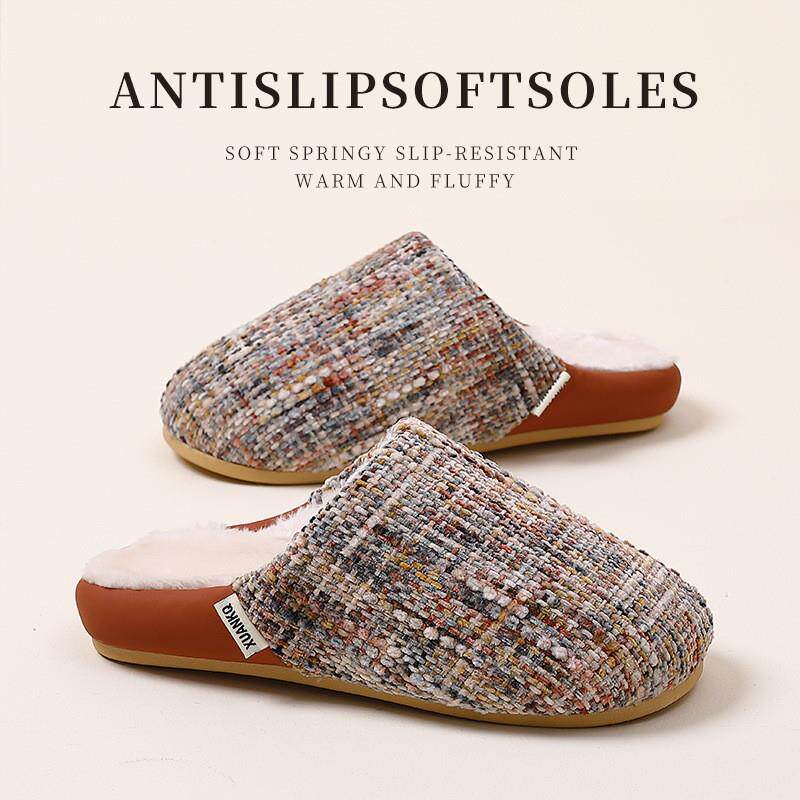 意大利轻奢2025新款棉拖鞋室内家居女士高级感秋冬季毛绒拖鞋静音