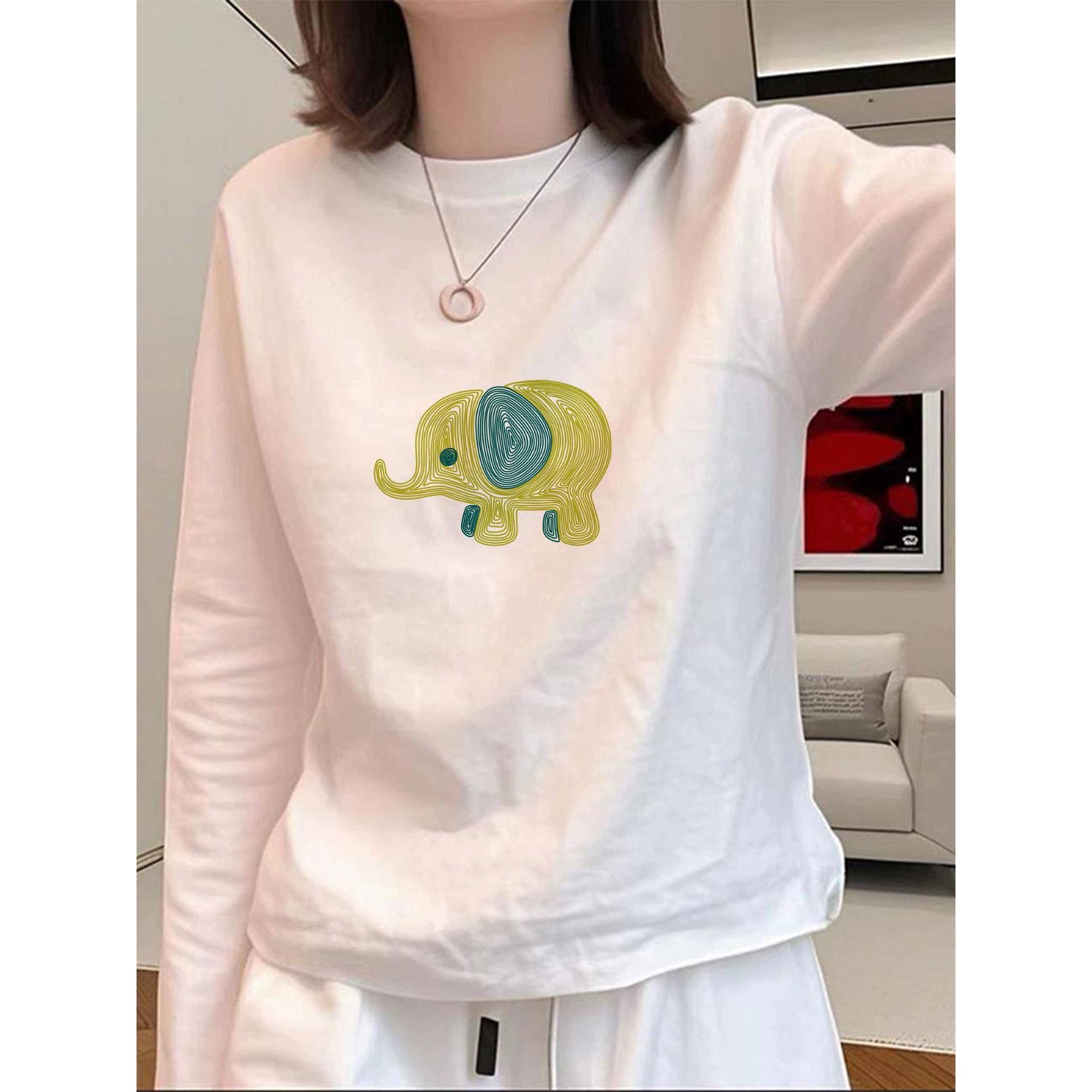 新品白色纯棉长袖t恤女2026新款冬季加绒内搭打底衫长袖早秋chic