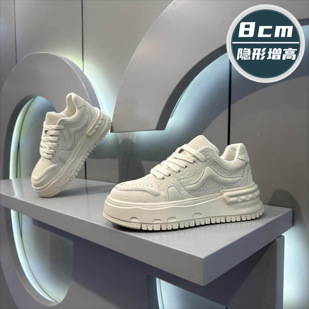 新品隐形增高8cm男士2026春季新款高级感休闲厚底板鞋潮流百搭潮
