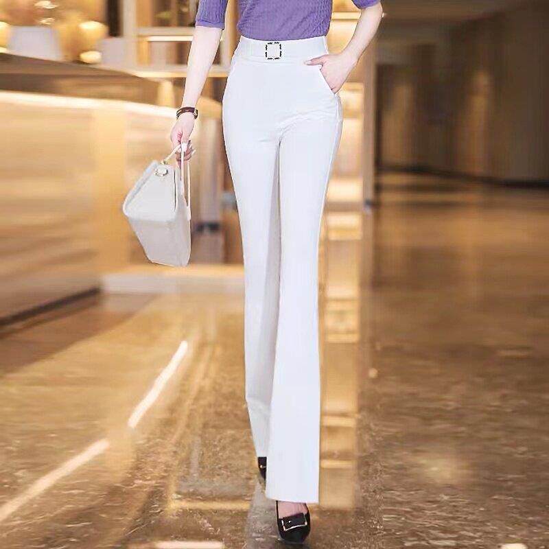 新品微喇裤女2026春秋季新款高腰显瘦西装喇叭裤垂感职业阔腿裤弹
