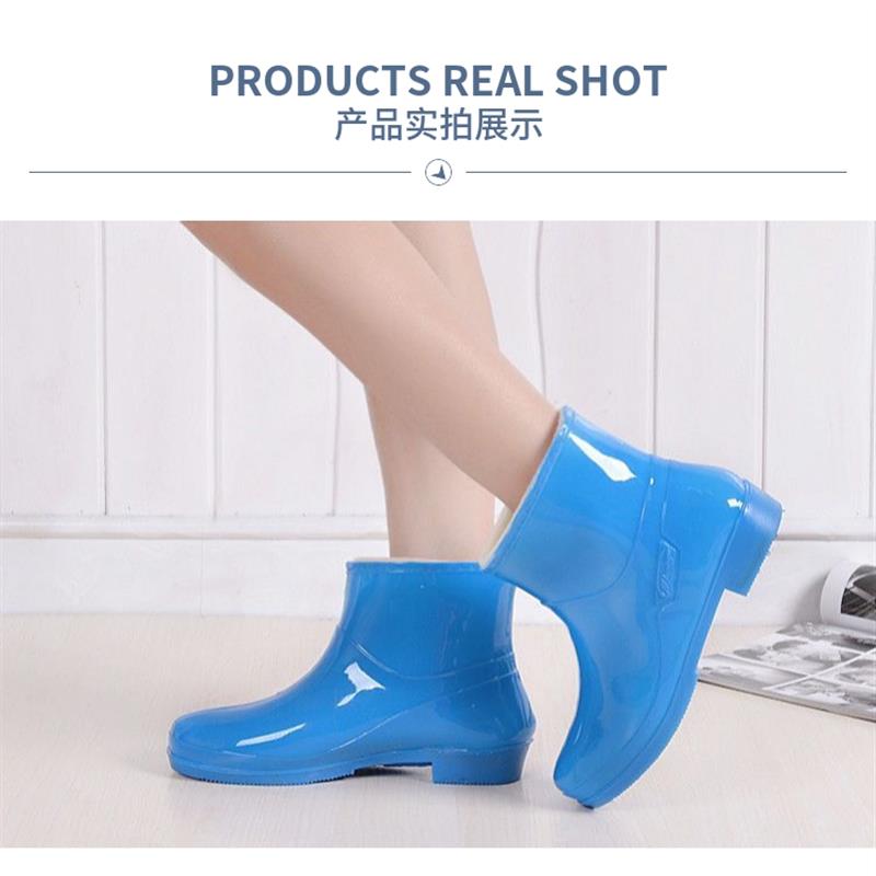 现货四季雨鞋女士短筒加绒