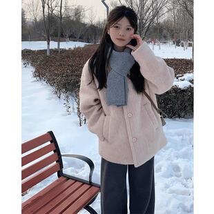 极速大码胖mm2-300斤秋冬季呢子大衣女毛呢外套高级感韩系慵懒风