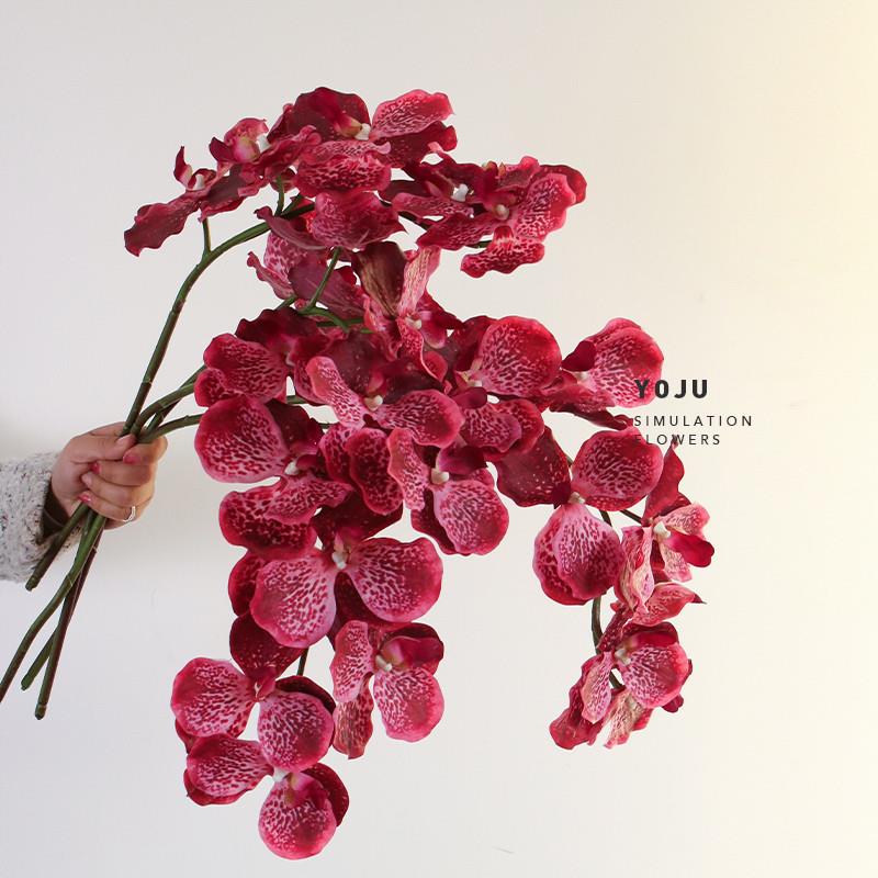 现货手感保湿PU万代兰仿真花摆设单枝逼真兰花蝴蝶兰客厅高级装饰