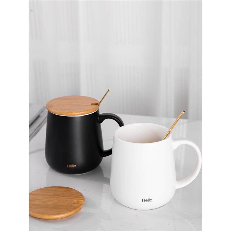 马克杯带盖陶瓷杯子家用情侣水杯女酒店民宿茶杯男生咖啡杯办公室