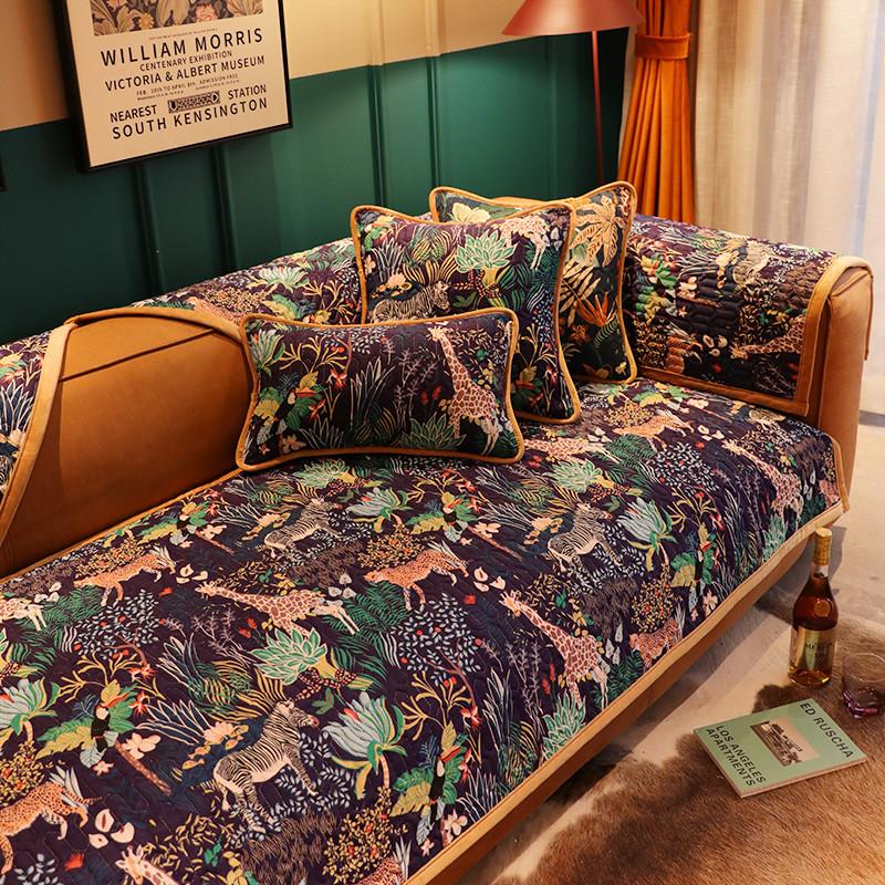 现货新品加厚美式沙发垫四季通用冬季毛绒布艺防滑坐垫现代沙发套