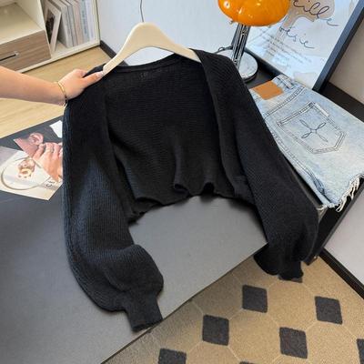 新品短款针织开衫毛衣外套