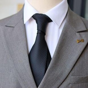 轻奢黑色领带男士正装高级感新郎结婚礼高档手打商务职业宴会伴郎