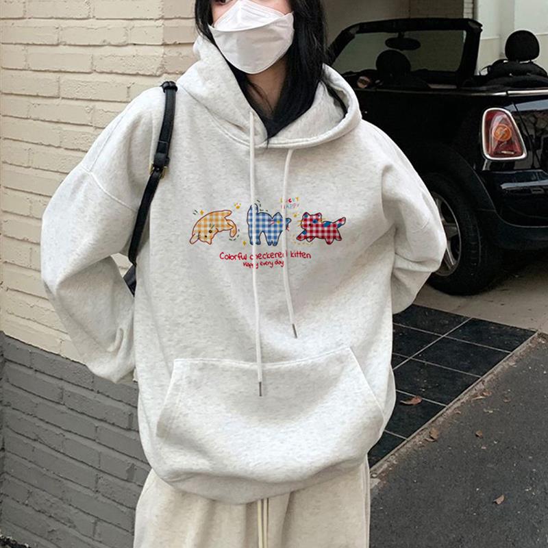 现货美式连帽灰色长袖卫衣