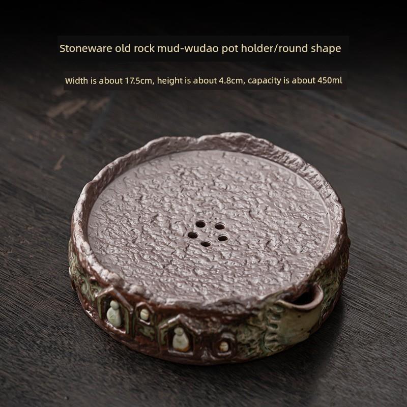 粗陶壶承日式复古茶托储水