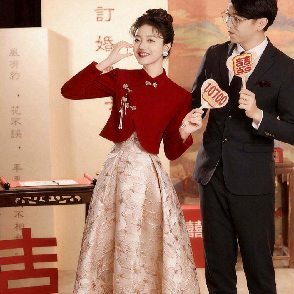新品新中式秋冬高级感小个子新娘礼服优雅气质婚宴敬酒服回门宴连