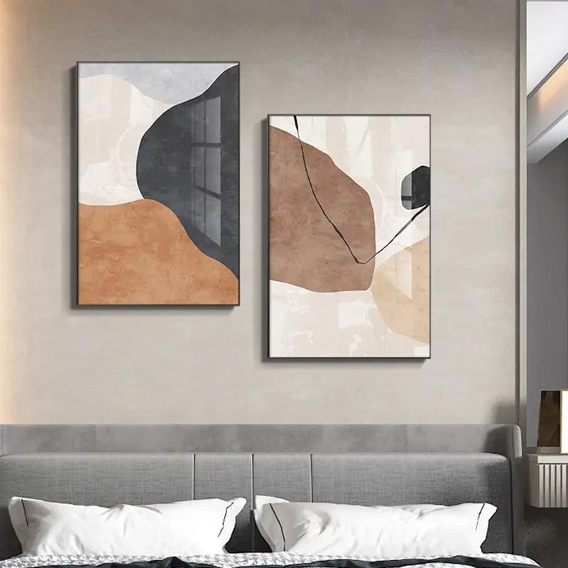 现货北欧现代轻奢走廊装饰画晶瓷玄关卧室挂画客厅沙发背景墙落地图片