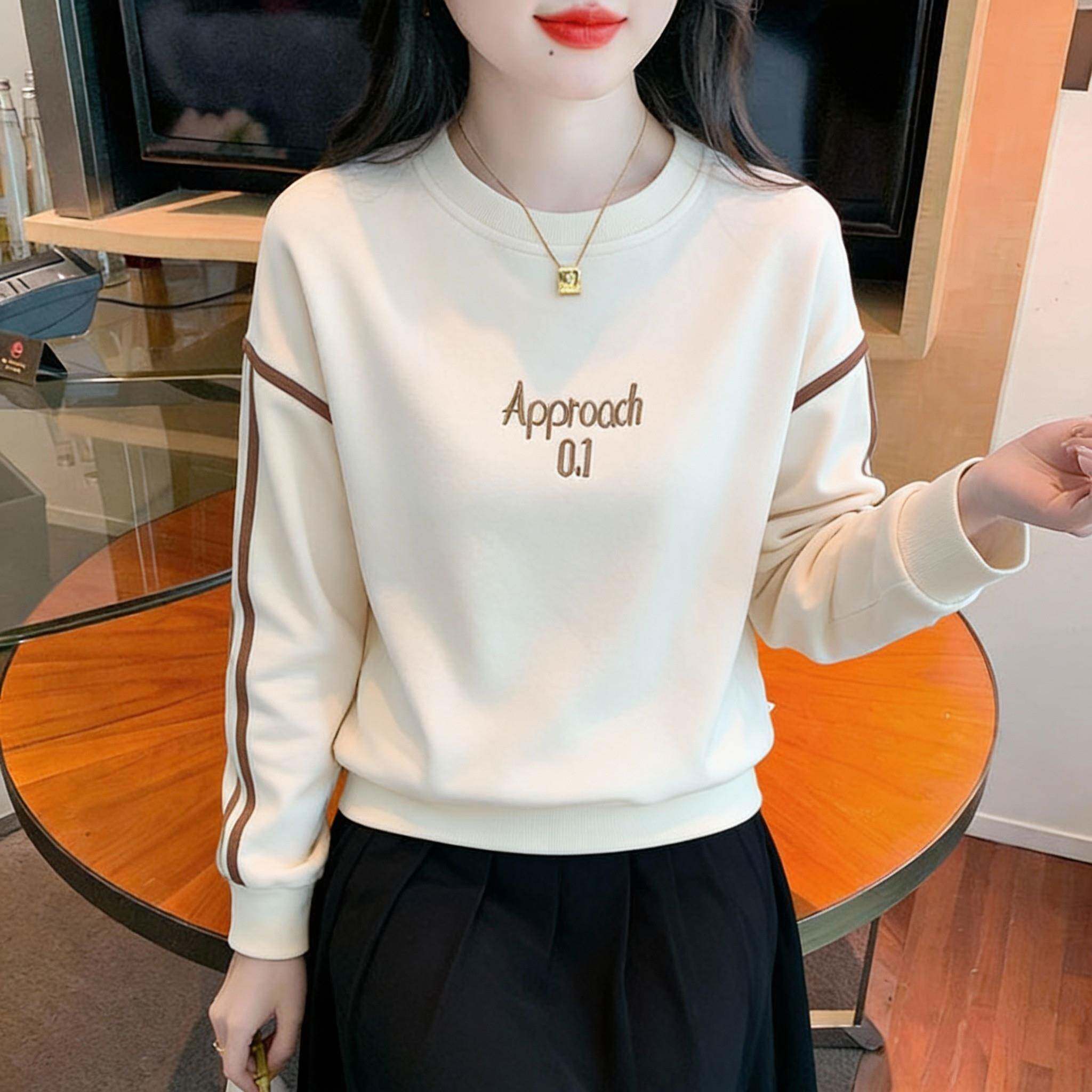 新品2026秋装新款时尚气质薄款上衣女士卫衣百搭长袖T恤可外穿打