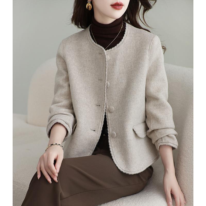 极速双面羊绒短款大衣女20