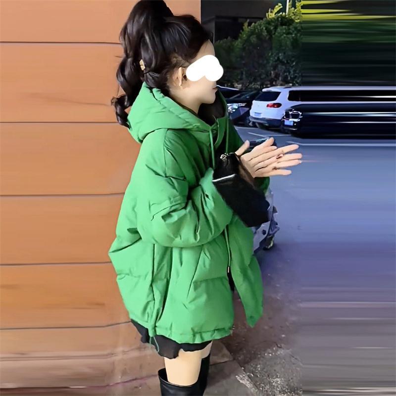 新品韩版时尚女装夹棉外套女春季新款洋气宽松显瘦百搭连帽保暖棉