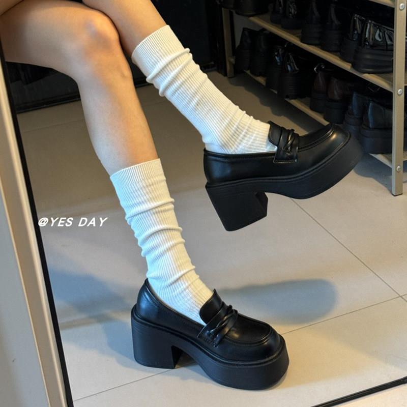 推荐YesDay日系jk百搭学院风高跟小皮鞋女2026春季新款圆头复古乐