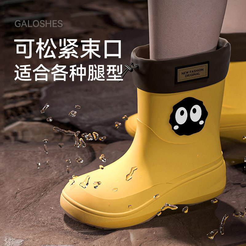 新品高颜值新款百搭保暖雨靴女增高厚底胶鞋防滑时尚水鞋加绒外穿