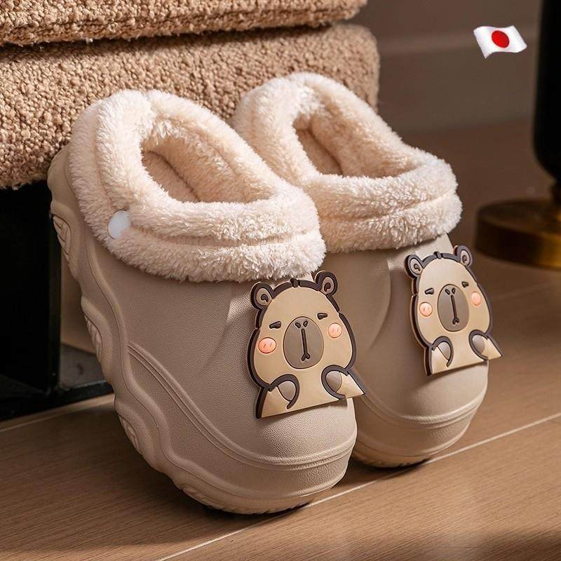 卡皮巴拉儿童棉拖鞋2025新款男童冬季居家保暖防水防滑外穿可拆洗
