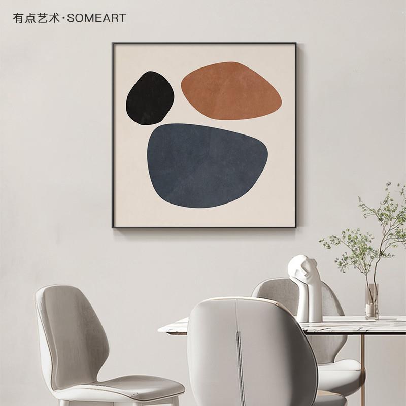 极速北欧餐厅装饰画现代简约侘寂客厅玄关方形壁画ins风卧室床头图片