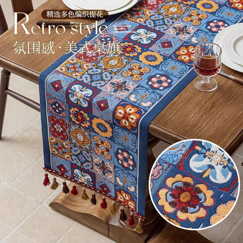 优轻奢提花桌旗桌垫布餐垫