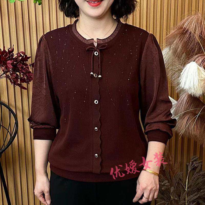新品2026早春新款中老年女装妈妈春装打底衫时尚洋气小衫宽松显瘦