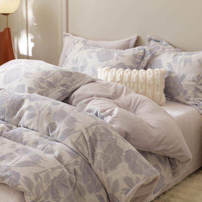 2025新款牛奶绒四件套冬季加绒加厚保暖床品轻奢高级感主卧室被套