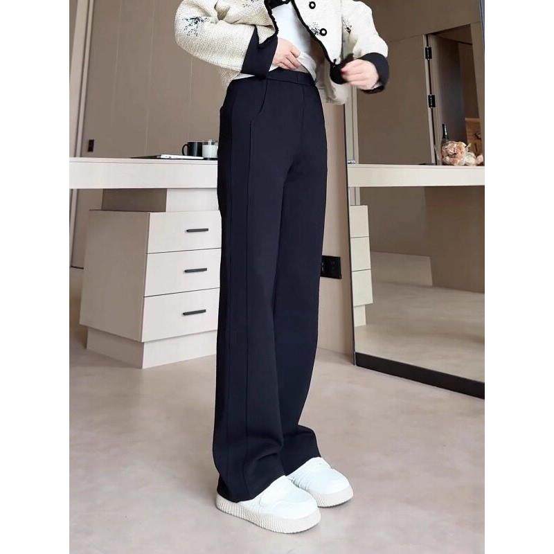 新品大码黑色直筒裤女2026秋季胖妹妹高腰宽松显瘦休闲百搭窄版阔