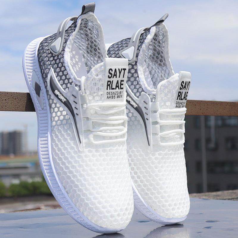 新品大网眼男鞋镂空夏季薄款透气休闲运动鞋男士软底跑步鞋洞洞网