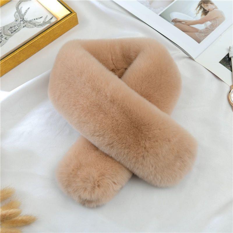 獭兔毛围巾冬季女加厚双面