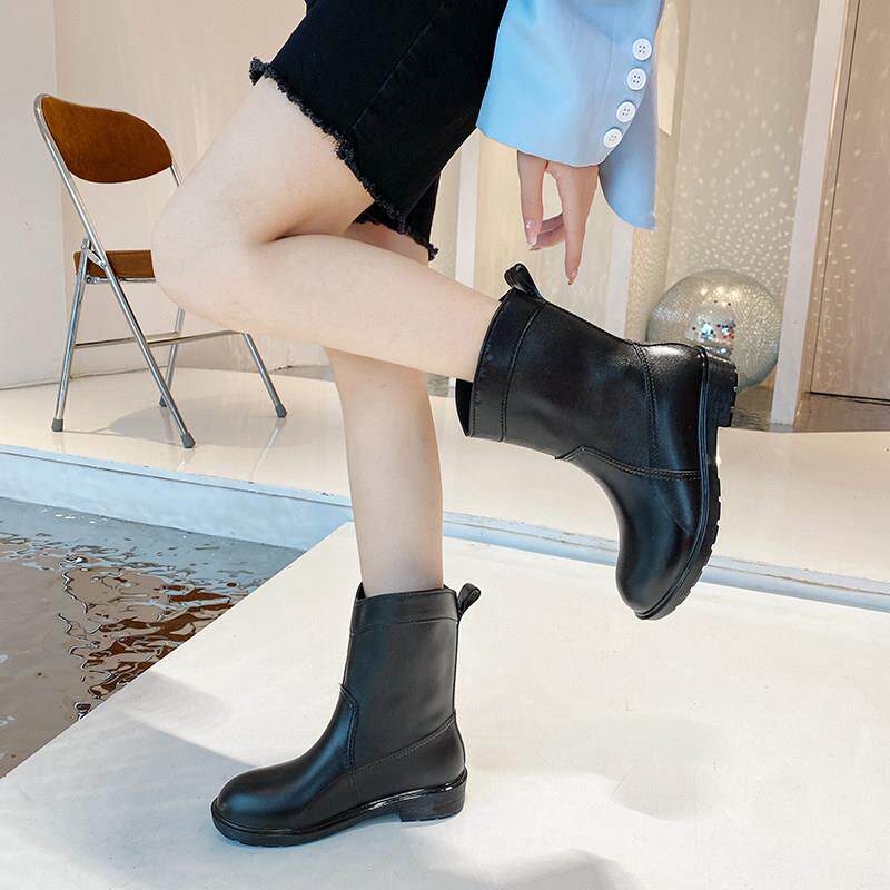 新品马丁雨鞋女款时尚外穿百搭中筒轻便水鞋软底新款防滑胶鞋女士