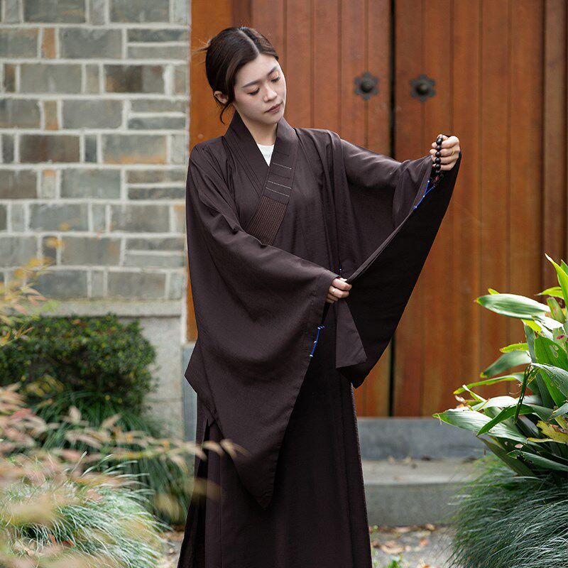 海青居士服女皈依服装禅修服宽袖海清多丽丝透气U不透明春秋僧服