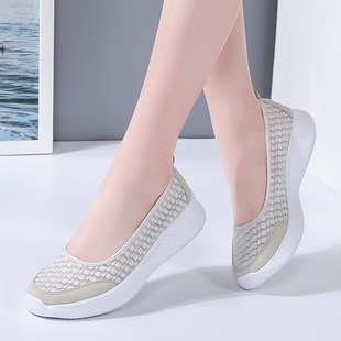 网鞋女透气网面2025新款夏x季大码女鞋软底不累脚妈妈鞋轻便奶奶