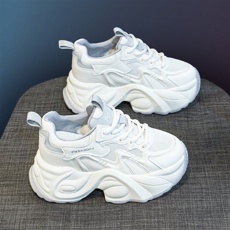 网面内增b高8cm老爹鞋女2025春季新款休闲运动小个子厚底松糕单鞋,女鞋,老爹鞋,淘宝优惠券,粉丝福利购,淘宝优惠卷