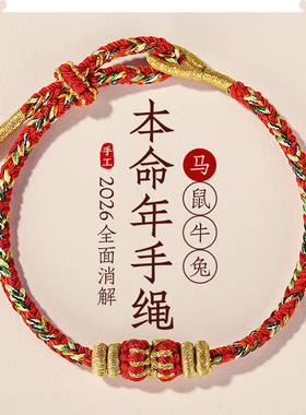 宫中礼2026马年本命年红手绳手工编织红绳手链女十二生肖护身符男