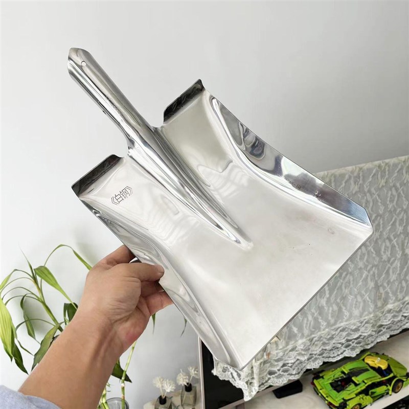 420不锈钢锹白钢锹加厚铁锹挖土不锈钢铁锹农用家用水田锹平头锹