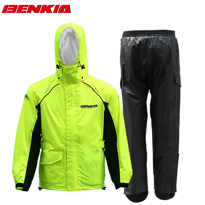 BENKIA宾骑亚摩托车骑行雨衣套装机车分体式夜间反光防水防风四季