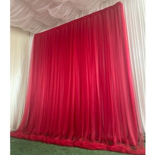 新款婚庆舞台背景纱幔墙壁装饰网纱网红直播幕布婚礼迎宾场地布置