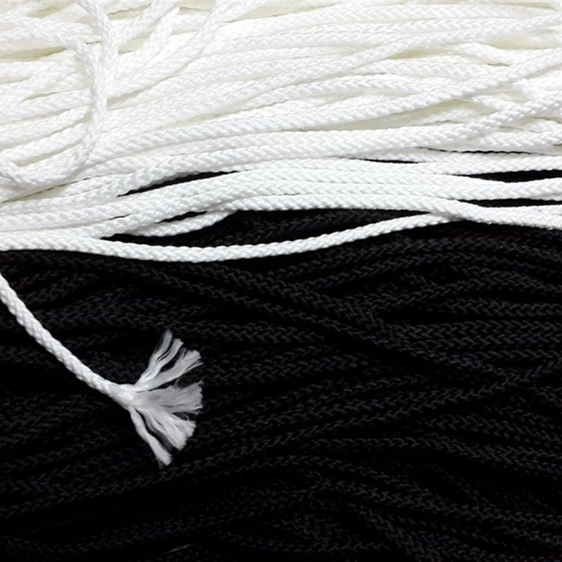 5mm黑白8股涤纶绳子浴花拉背条袋子束口绳空心八股编织低弹丝90米,居家布艺,绳子,淘宝优惠券,粉丝福利购,淘宝优惠卷