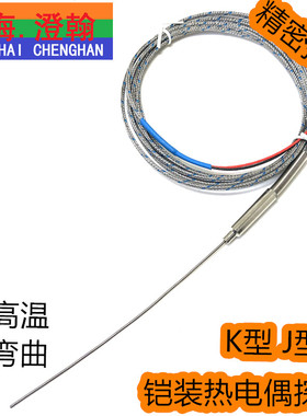 1mm探针热电偶 精密K型/J型热电偶 WRNK-191探针热电偶铠装测温线