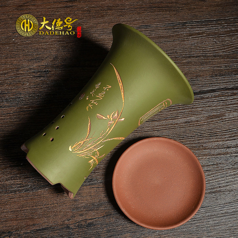 紫砂兰花花盆陶瓷吊兰蓝草粉浆刻绘福禄寿喜带托盘小兰花专用花盆,鲜花速递/花卉仿真/绿植园艺,花盆,淘宝优惠券,粉丝福利购,淘宝优惠卷